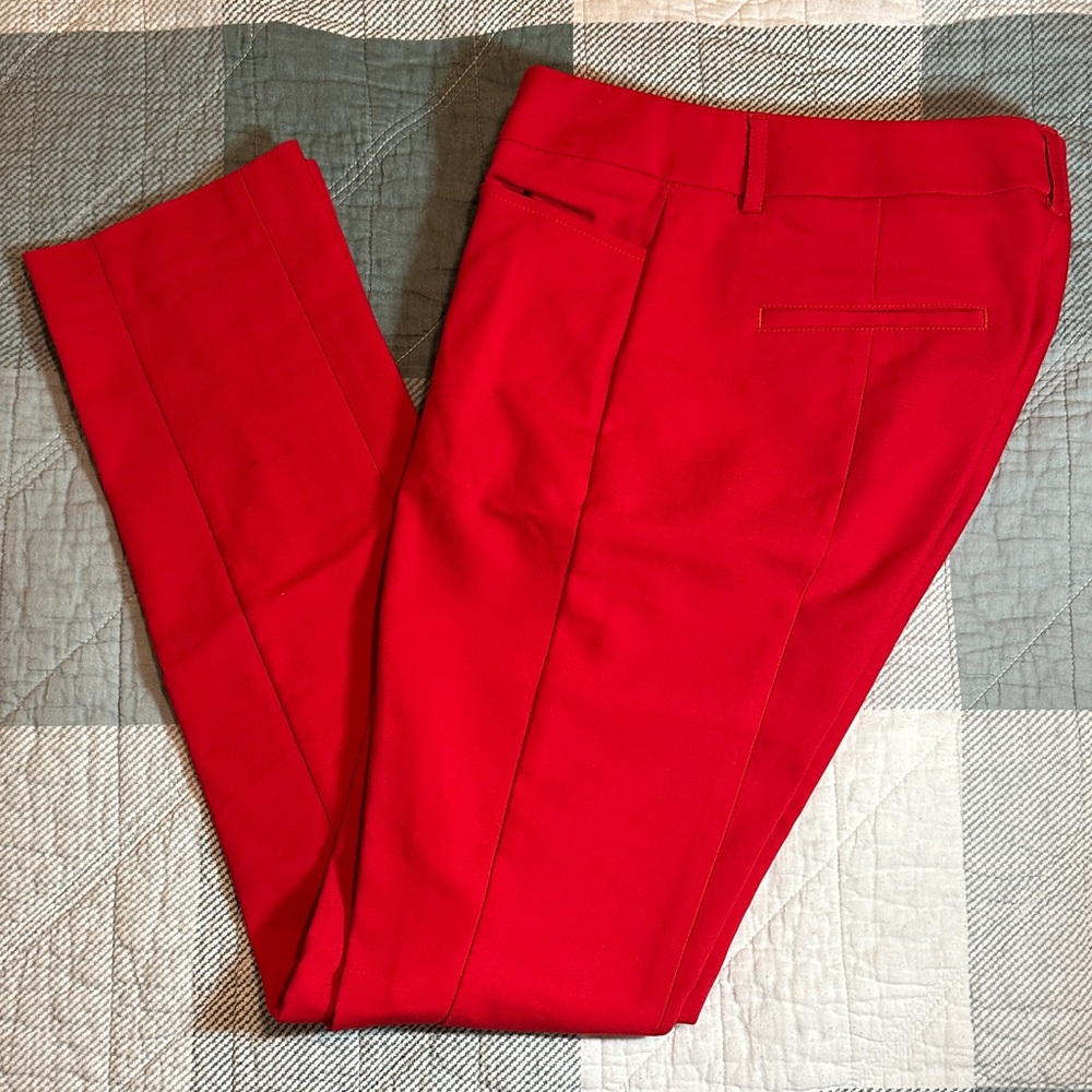 Express Columnist Red Slim-Fit Dress Pants – 0R, Bold Workwear‎ Trousers